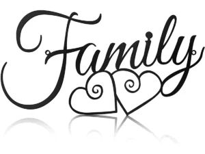 Family Wall Sign Metal Family Wall Decor Black Family Word Wall Art