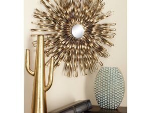 Metal Sunburst Wall Decor with Mirror Accent