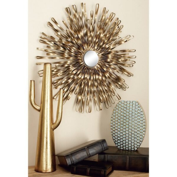Metal Sunburst Wall Decor with Mirror Accent