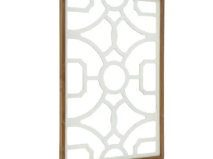 White Wall Accent Medallion Wood Plaque Wall Art